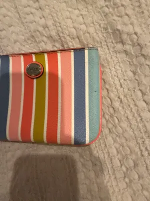Coach Multicolored Striped Leather Wristlet Clutch thumbnail 6