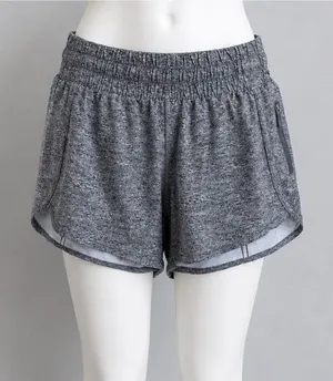 Lululemon Womens Athletic Shorts Heathered Gray Tracker High Rise 4‎ thumbnail 1