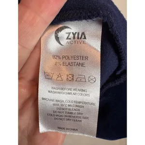 Zyia Active Navy Blue Velour Crewneck Sweatshirt Embossed Logo Size Medium thumbnail 6