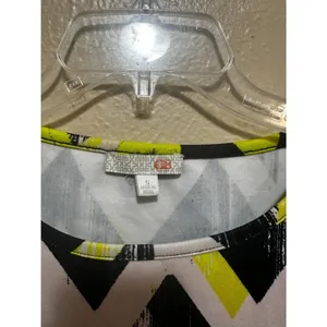 Gianni Bini Geometric‎ Dress, White, Black and Yellow Party Cocktail Bodycon Dress thumbnail 4