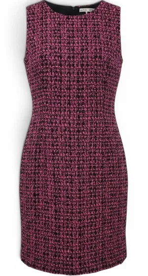 Alice + Olivia Dress Womens 6 Black‎ Wild Pink Tweed Mini NEW thumbnail 1