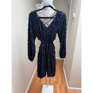 Current Air Textured Fit Flare Cutout Cocktail Party Navy Blue Dress XS NEW NWT thumbnail 5