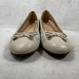 Vionic Minna Ballet Flats Metallic Leopard Print Cream Silver Orthotic Size 7.5 thumbnail 3