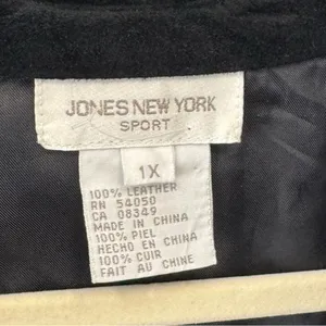 Vintage Jones New York Genuine Leather Suede Button Jacket‎ Shacket Shirt Blk 1X thumbnail 7