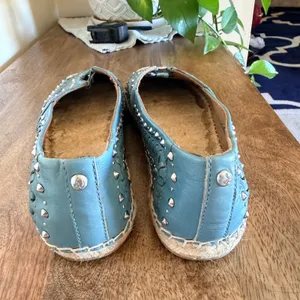 Sam Edelman Liam Espadrille‎ Flats Womens 8 Blue Leather Studded Boho Slip On thumbnail 5