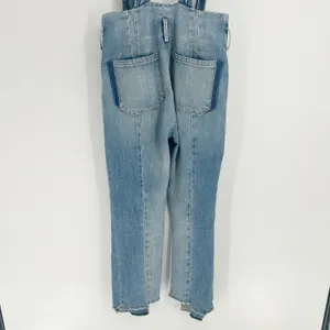 FRAME Womens Skyline Mix Denim Le Overalls‎ Suspender Raw Hem Jeans Size 25 thumbnail 12