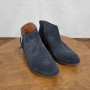 Lucky Brand Benna Women's Ankle Boots 5-5.5 Black Booties Studded Block Heel Zip thumbnail 7
