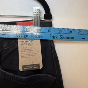 Levis 94 Baggy Wide Leg Jeans Black Mid Rise Denim Pants Size 31 NEW thumbnail 6