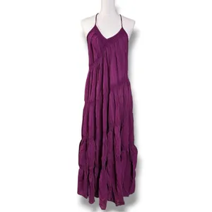 Free People Bohemian Witchy Horizon Coast Maxi Dress Dark Plum Medium NWT thumbnail 4