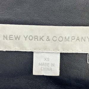 New York & Company Black Moto Jacket Vegan XSmall Fabric Stretch Sides thumbnail 4