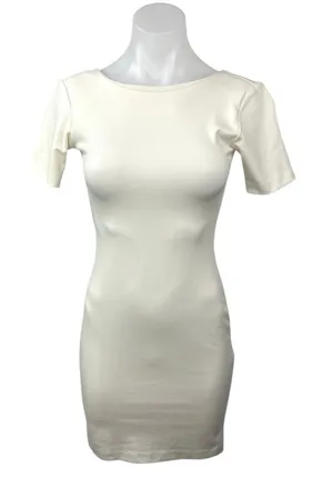Amanda Uprichard White Short Sleeve Stretch Career Mini Bodycon Sheath Dress S thumbnail 1