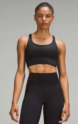 lululemon Energy Longline Bra - Shiny Black Size 2 thumbnail 1