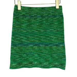 Verge Girl 8 Birdies Green Marled Knit High Rise Body Con Mini Skirt Large thumbnail 2