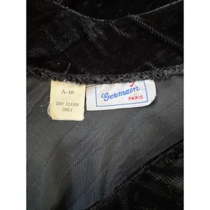 Vintage Y2K Germain Paris Black Velvet Scoop Neck Sleeveless Mini Dress thumbnail 5
