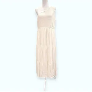 ZESICA One Shoulder Smocked Boho White Midi Dress - Size 2XL - Tiered Hem thumbnail 4
