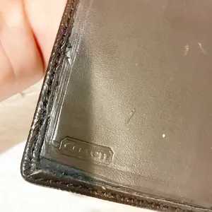 Coach Brown Signature Bifold Snap Wallet Y2K VTG Leather ID window 10 Card Slots thumbnail 4