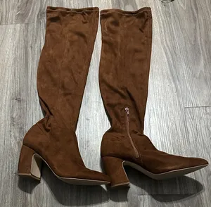 Steve Madden Brown Suede Heeled Boots thumbnail 1