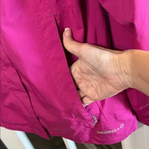 MERRELL Opti-Shell Hooded Lightweight Zip Up Jacket Fuchsia Medium Gorpcore thumbnail 2