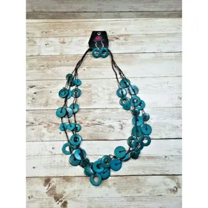 Paparazzi Blue Circle Design Necklace & Earring Set - Brand New thumbnail 2