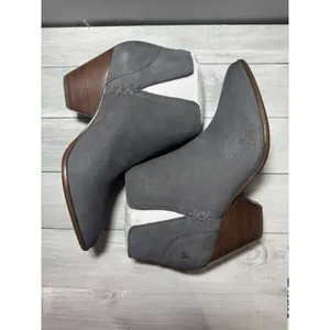 FRYE Reina Cut Out Short Gray Leather Slip On Womens Bootie Boots Size 10M 78394 thumbnail 11