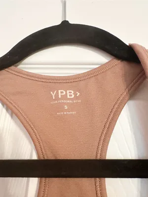 YPB (A&F) Brown Neutral Razorback Sports Bra thumbnail 2