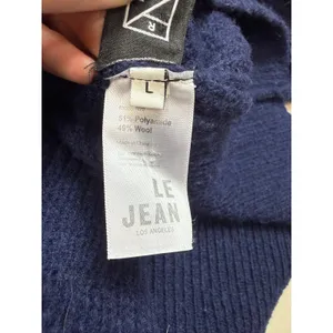 LE JEAN Harvey blue Denim Collar Sweater Large thumbnail 4