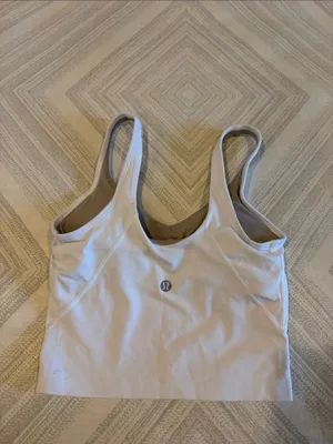 Lululemon Align Tank White Built-In Shelf Bra Padded Cropped Size 0 thumbnail 3