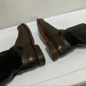 Rag and Bone two tone suede leather moto boots 37‎ thumbnail 4
