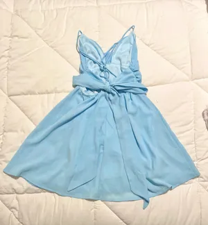 Lucy in the Sky Mini Light Blue Dress A-line Tie Back thumbnail 2