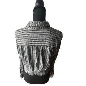 Free People Lust For Life Striped Long Sleeve Crop Top – Size L thumbnail 5