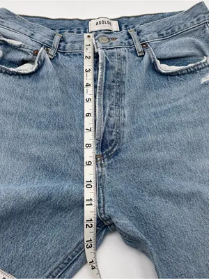 AGOLDE 90s Pinch Frayed Hem High Rise Straight Cropped Denim Jeans Sz 29 *READ* thumbnail 16