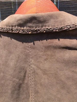 Elie Tahari Real Suede Blazer Jacket Brown Small thumbnail 9