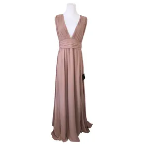 Lulu's Heavenly Hues Taupe Blush‎ Gown Maxi Long Dress MEDIUM NWT Formal thumbnail 4