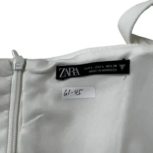 Zara White Corset Ruched Mini Dress Sweetheart Neckline Sleeveless Large | 61-45 thumbnail 5