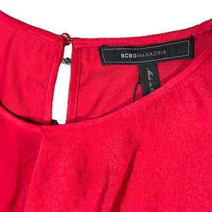 BCBGMAXAZRIA Red Iselin Midi Drape Dress Size Small thumbnail 7
