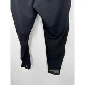 Nike Womens Black Dri-FIT Cropped‎ Mesh Leggings Sz L Workout Gym Running ER16 thumbnail 7