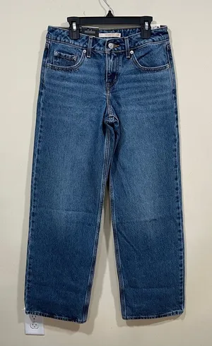 NWT Levi's Ribcage straight jeans in a blue wash low loose low rise size 25X32 thumbnail 1