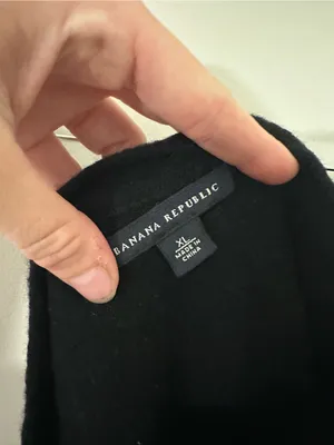 Banana Republic one shoulder wool cashmere sweater black thumbnail 3