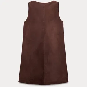 Zara Brown Suede Shift Mini Dress thumbnail 4