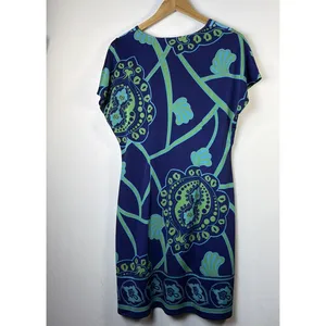 Banana Republic V Neck Dress large Navy Green A-Line Women's boho resort travel thumbnail 7