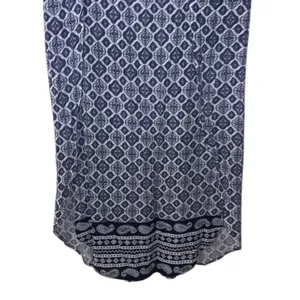Faded Glory Blue Patterned Women's Maxi Skirt Twisted Faux Leather Belt Flap thumbnail 3