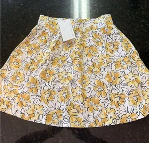 Pact NWT Organic Cotton Mini Skirt Circle Skater Sz XS Floral Pockets A-line thumbnail 1