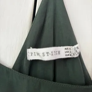 Pink Stitch Forest Green High‎ Low Hem Midi Dress Maxi Flowy Size 2 EU 34 AUS 6 thumbnail 4