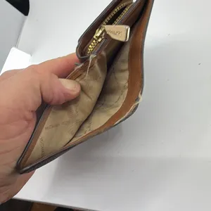 Michael Kors Compact Brown Monogram Coated Canvas Wallet thumbnail 8