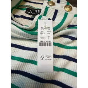 J. Crew vintage rib turtleneck with buttons in stripe NEW thumbnail 5