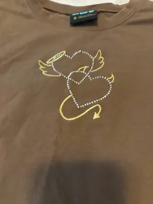 Y2K Alab Zumiez brown heart gem crop top thumbnail 9