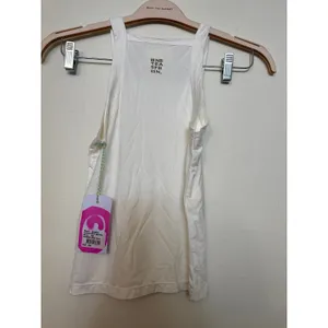 NWT One Teaspoon Sz XL Off White Bamboo Sleeveless Square Neck Logo Tank Top thumbnail 3