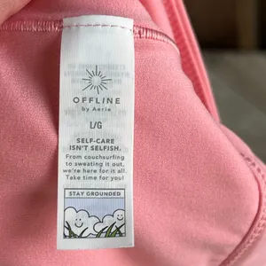 Offline By Aerie Women's Pink Long Sleeve Open Back Top Size L thumbnail 4