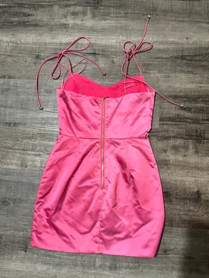 HELLO MOLLY Mini Luxuries Satin Mini Dress in Pink thumbnail 5