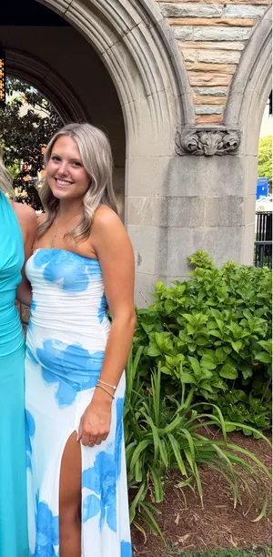 Hello Molly Strapless Mesh Maxi Dress Blue thumbnail 3